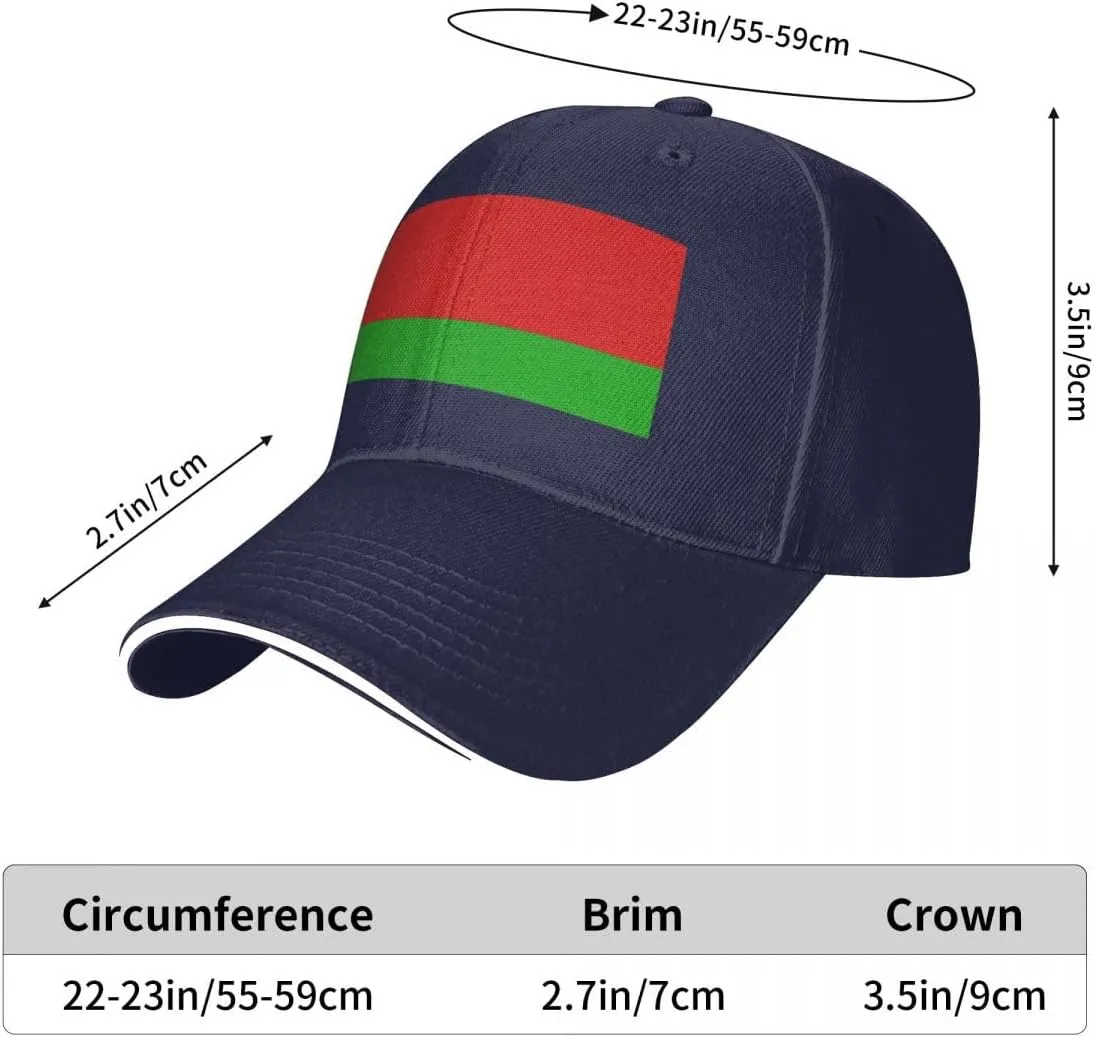 Classic Sandwich Baseball Cap-Belarus Flag Adjustable Unisex Sports Hat for Running Outdoor Four Seasons Comfortable
