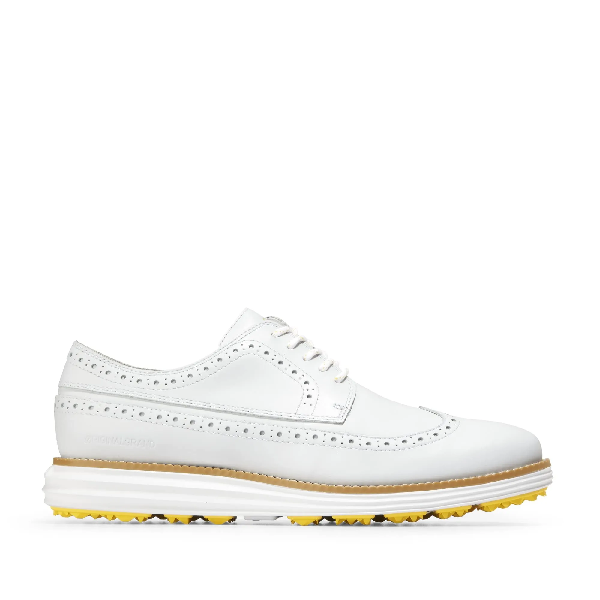 Cole Haan Men's Original Grand Wingtip Oxford Golf, White/White Wp, 9.5