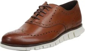 Cole Haan mens Zerogrand Wingtip Oxford, British Tan Closed Holes, 8 Wide US