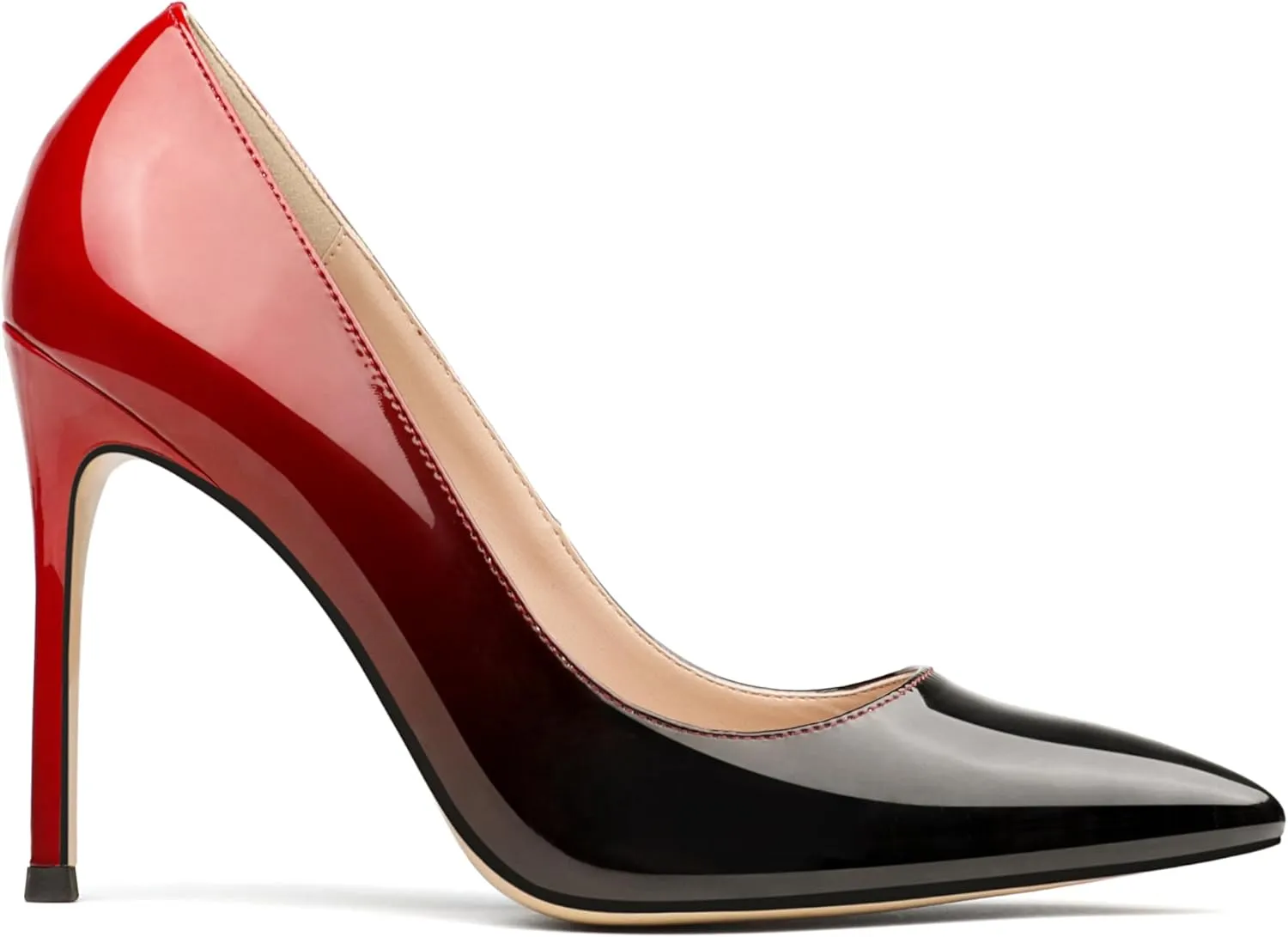 COLETER Women's 4 Inch Pumps Pointy Toe Wedding Dress Shoes Slip on Stiletto Pumps