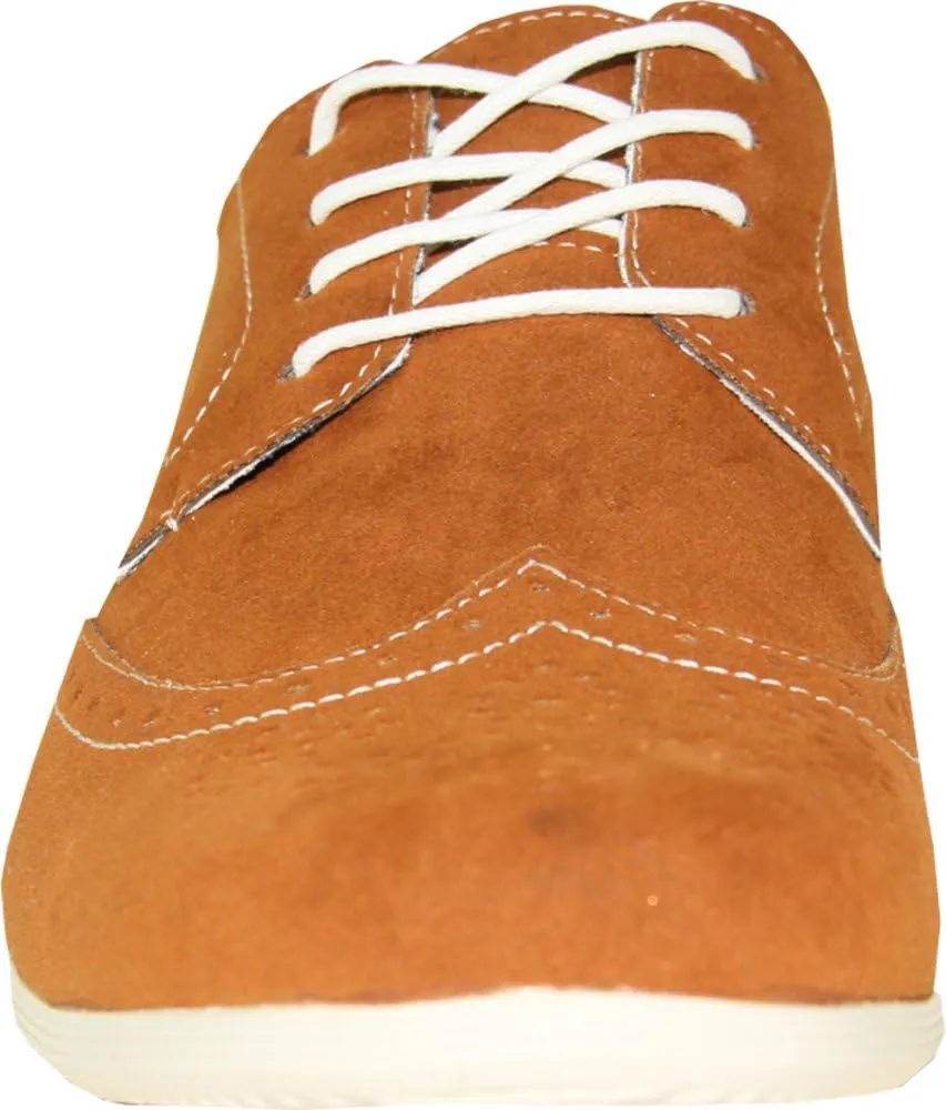 Coronado Mens Casual Shoes Cody-4 Faux Suede Soft Comfort Oxford with A Classic Wing Tip Toe
