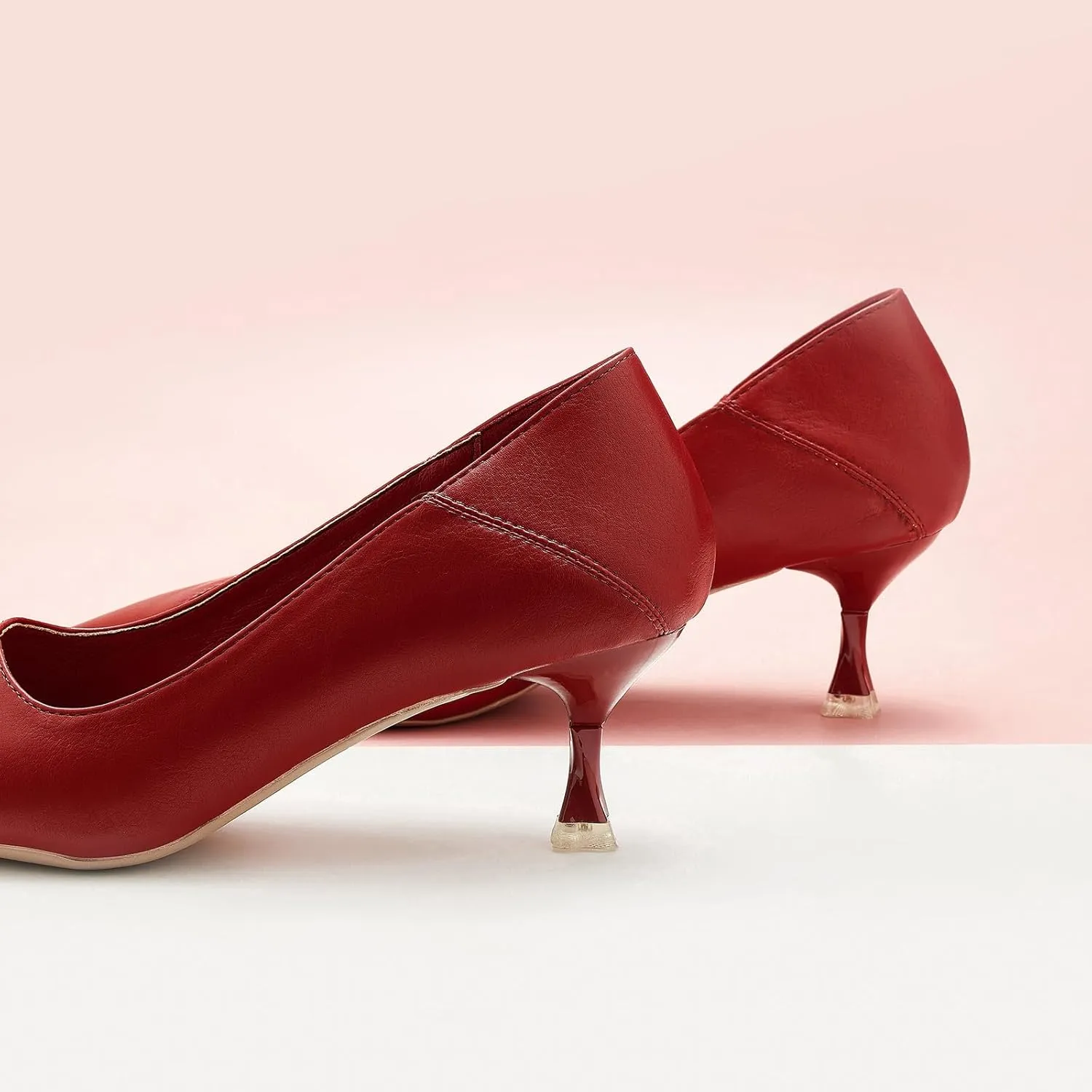 C.Paravano Pointy Kitten Heels Wedding Shoes Dressy Low Heel Work Casual Heels Flight Attendant Heels Mules Heels Women Pump for Office Wear