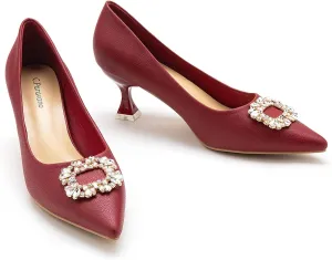 C.Paravano Women's Pumps I Pointed Toe Kitten Heel I Closed Toe Dress Pump I Comfortable Wedding Shoes