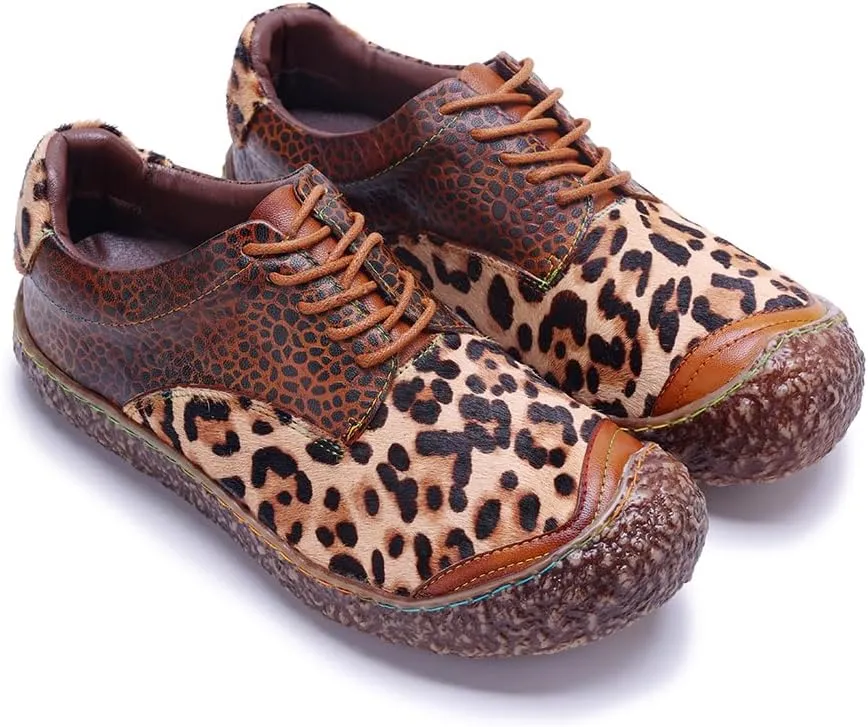 CrazycatZ Women's Leather Oxford Shoes Perforated Lace up Wingtip Colorful
