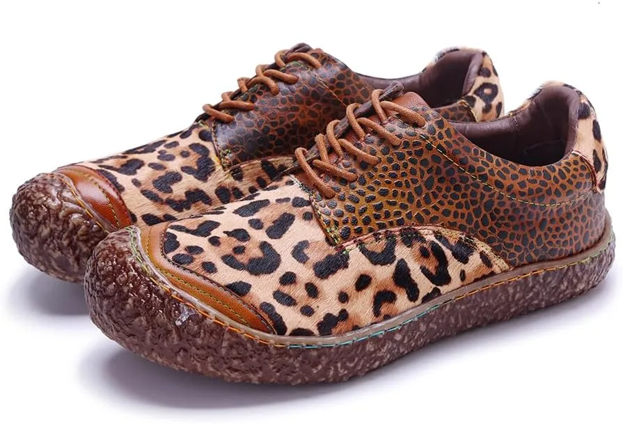 CrazycatZ Women's Leather Oxford Shoes Perforated Lace up Wingtip Colorful