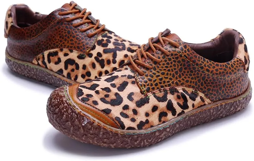 CrazycatZ Women's Leather Oxford Shoes Perforated Lace up Wingtip Colorful