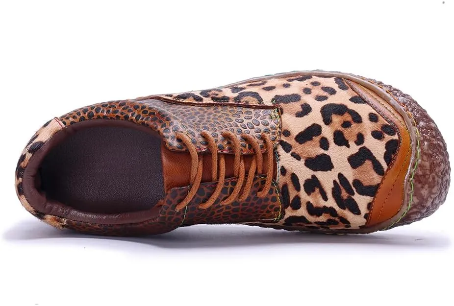 CrazycatZ Women's Leather Oxford Shoes Perforated Lace up Wingtip Colorful