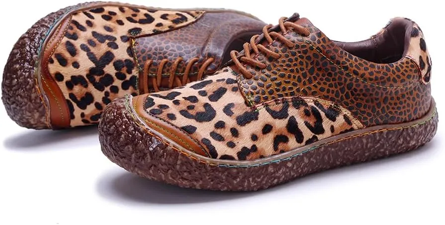 CrazycatZ Women's Leather Oxford Shoes Perforated Lace up Wingtip Colorful