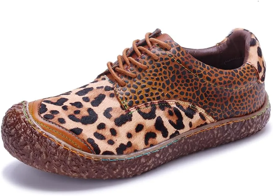 CrazycatZ Women's Leather Oxford Shoes Perforated Lace up Wingtip Colorful