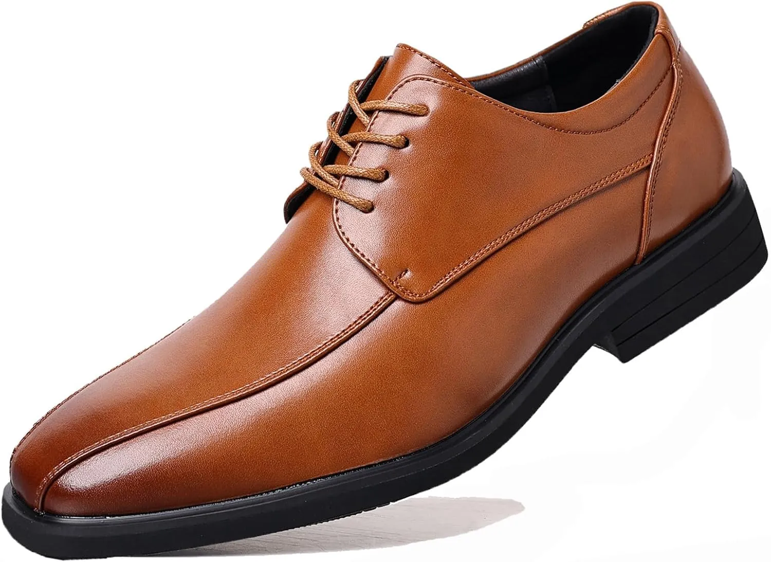 DADAWEN Men's Square Toe Business Dress Shoes Classic Lace Up Formal Oxford Shoes