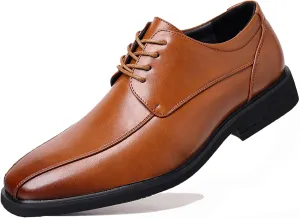 DADAWEN Men's Square Toe Business Dress Shoes Classic Lace Up Formal Oxford Shoes