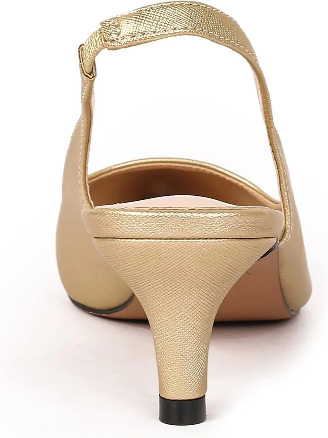 DADAWEN Women's Pointed Toe Slingback Kitten Heel Wedding Party Dress Pump Shoes
