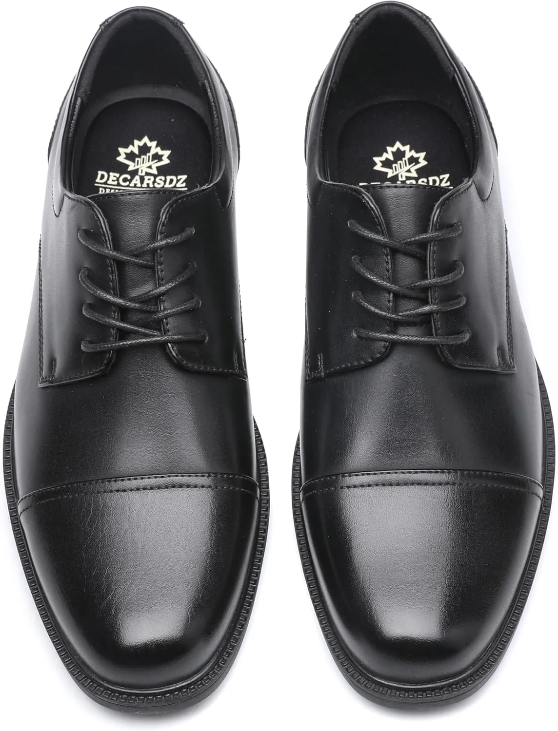 DECARSDZ Mens Classic Formal Oxford Lace-up Patent Leather Tuxedo Wedding Business Dress Shoes