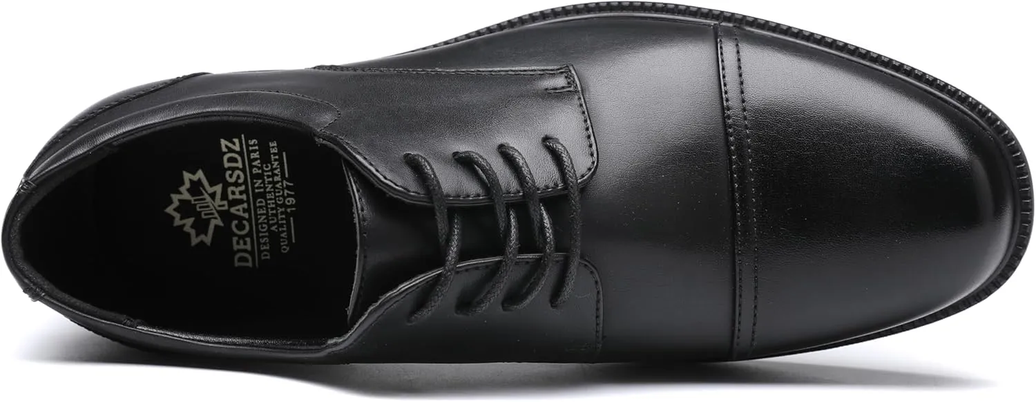 DECARSDZ Mens Classic Formal Oxford Lace-up Patent Leather Tuxedo Wedding Business Dress Shoes