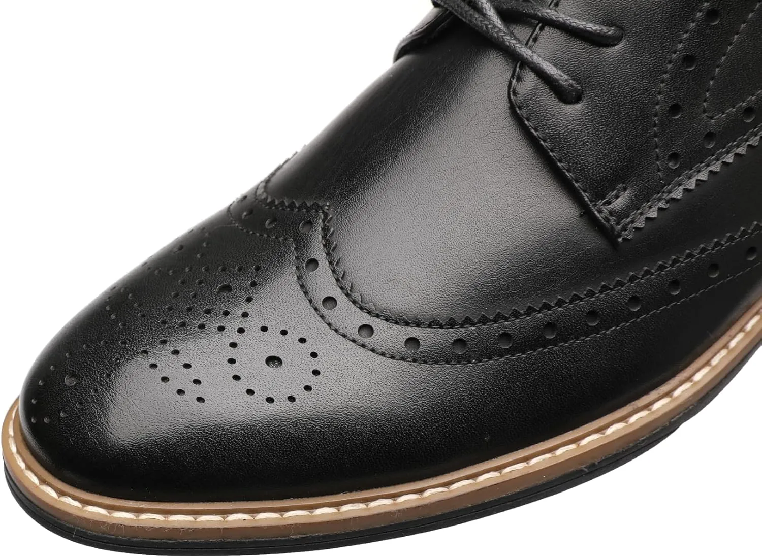 DECARSDZ Mens Classic Oxford Wingtip Modern Formal Lace Up Dress Shoes Wedding Shoe