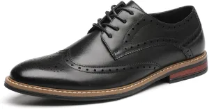 DECARSDZ Mens Classic Oxford Wingtip Modern Formal Lace Up Dress Shoes Wedding Shoe