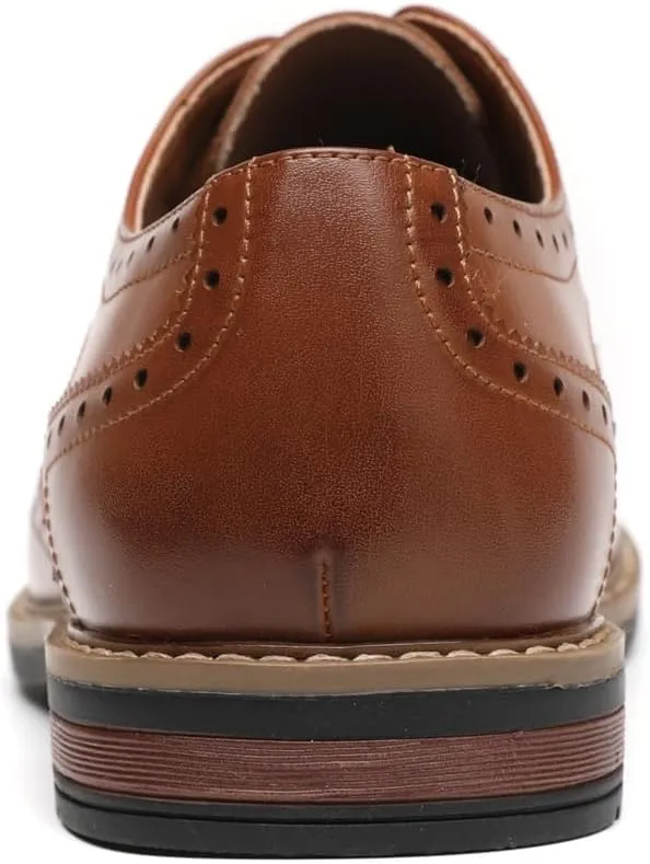 DECARSDZ Mens Classic Oxford Wingtip Modern Formal Lace Up Dress Shoes Wedding Shoe