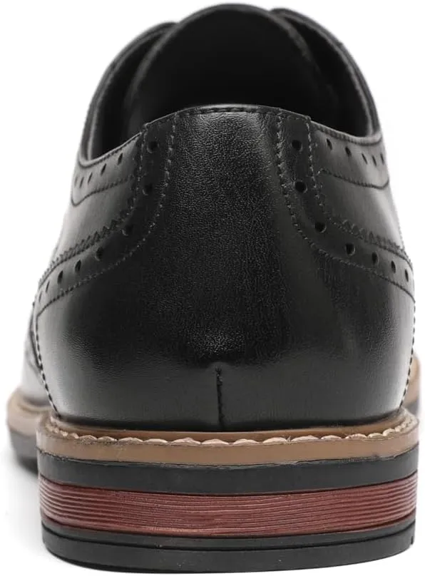 DECARSDZ Mens Classic Oxford Wingtip Modern Formal Lace Up Dress Shoes Wedding Shoe