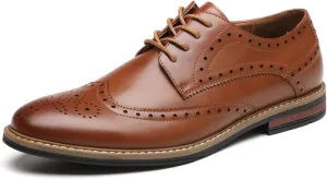 DECARSDZ Mens Classic Oxford Wingtip Modern Formal Lace Up Dress Shoes Wedding Shoe