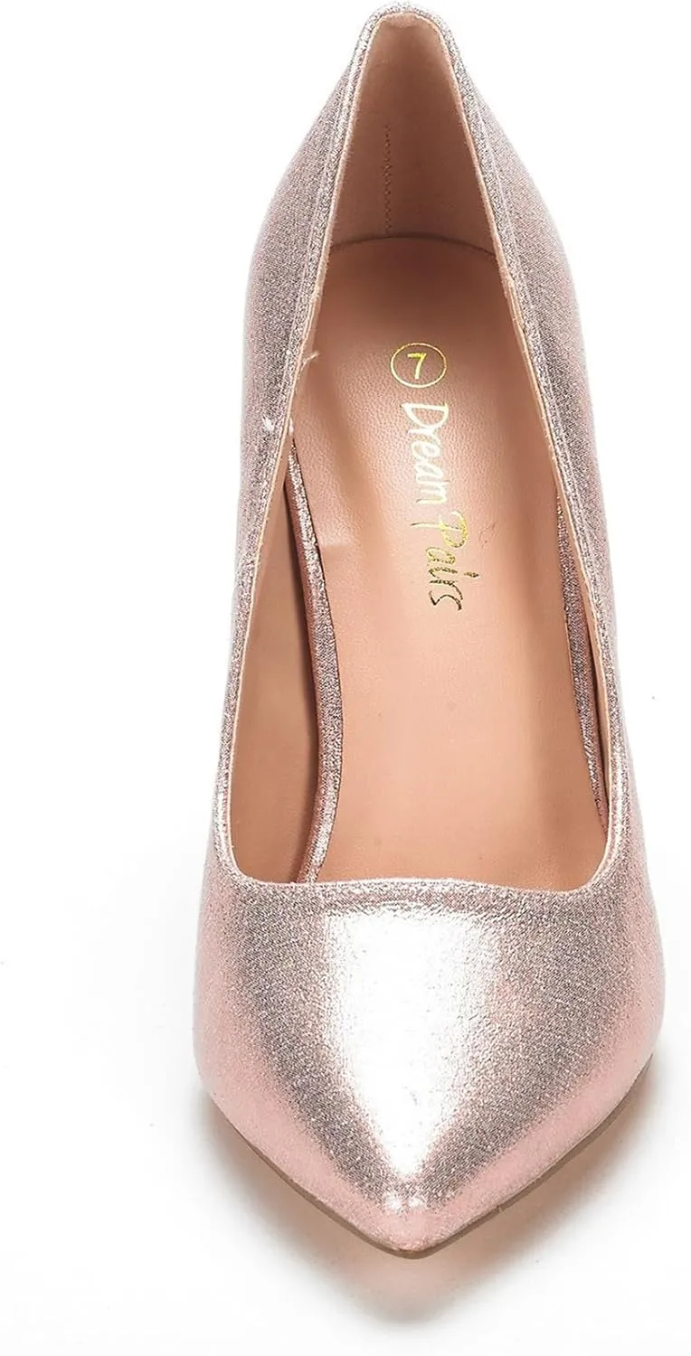DREAM PAIRS Women's Closed Toe High Heels Dress Pointed Toe Wedding Pump Shoes