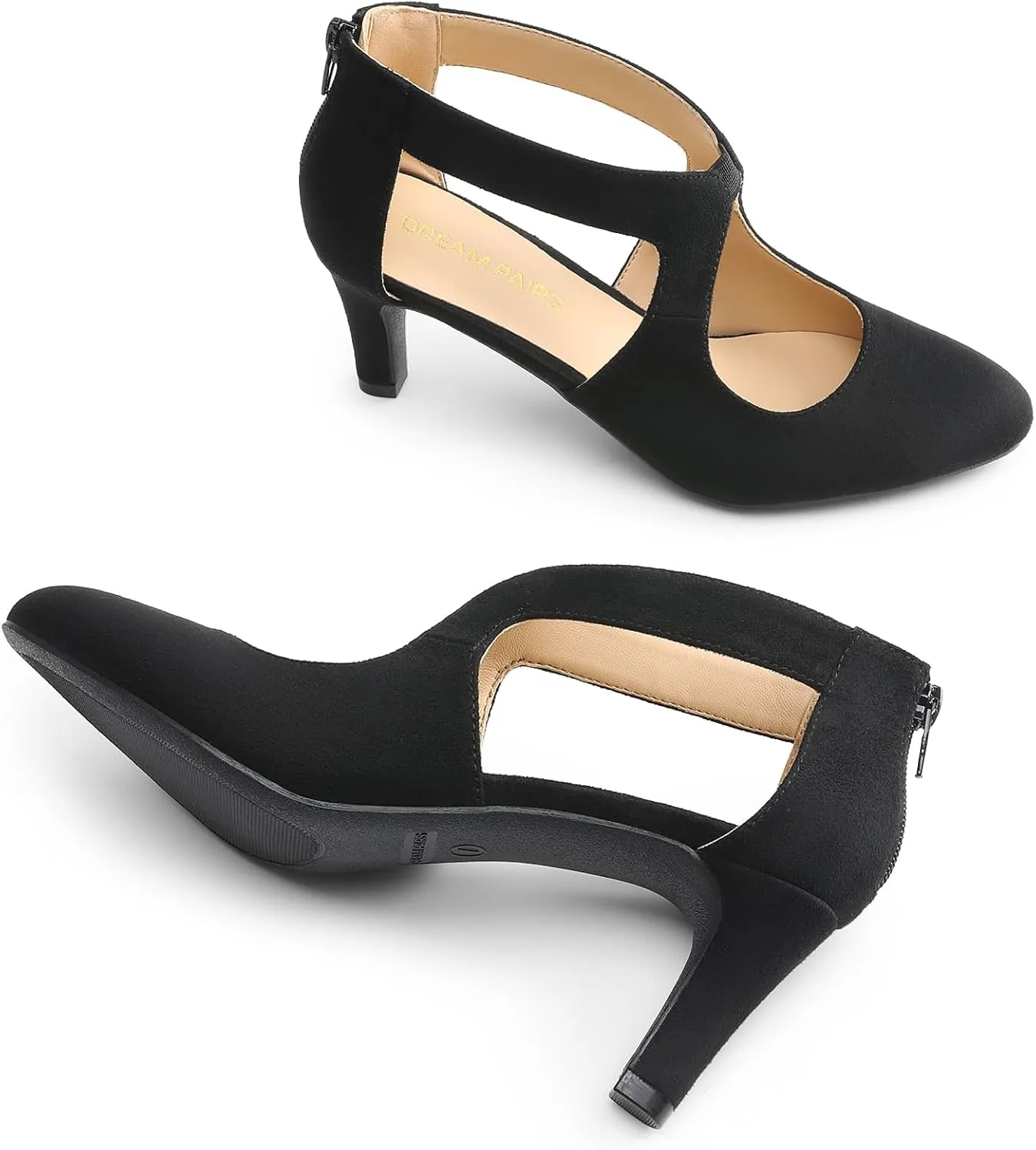 DREAM PAIRS Women's Pumps Closed Pointed Toe Kitten Heels Elegant Party Wedding Dress Shoes for Women