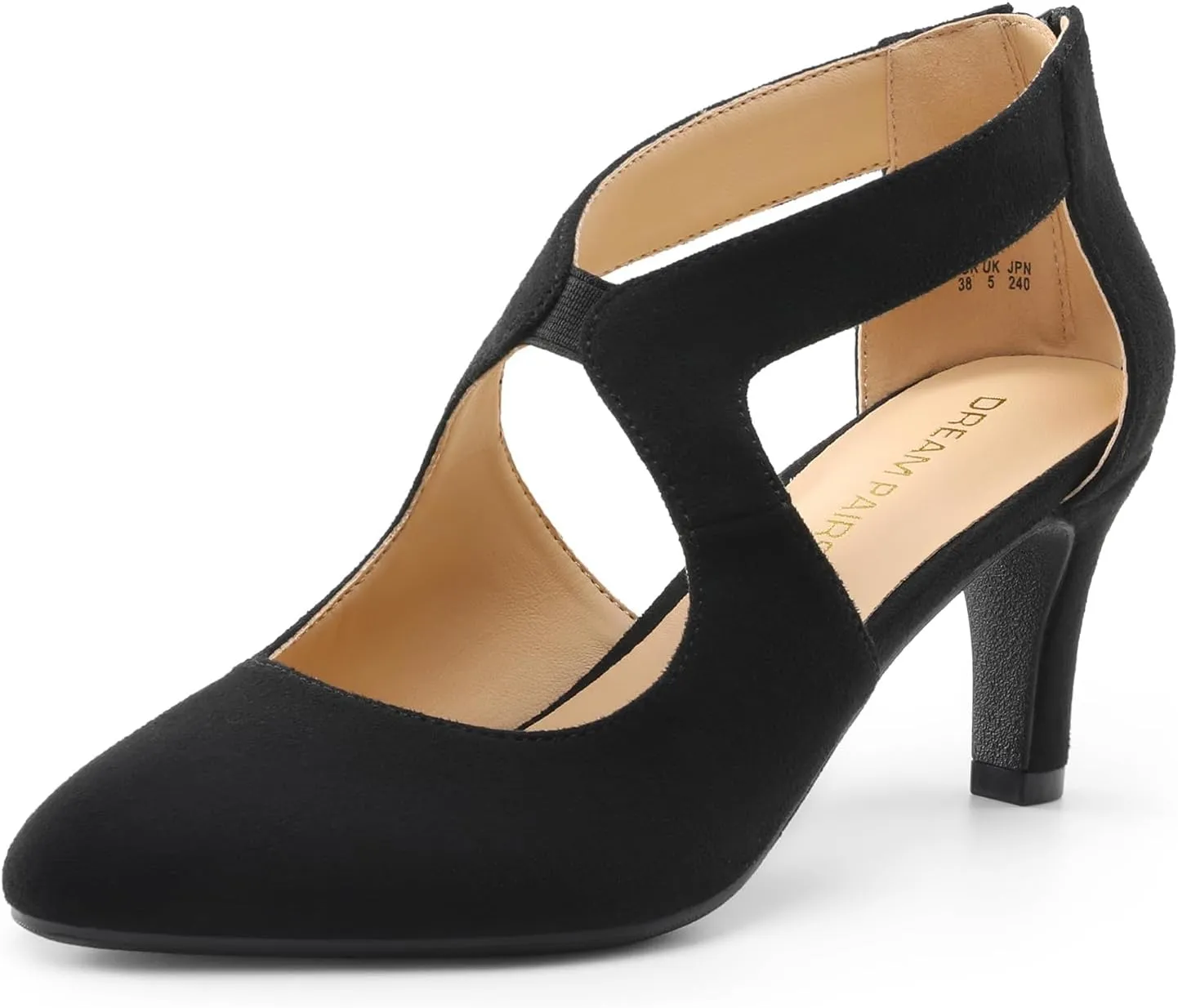 DREAM PAIRS Women's Pumps Closed Pointed Toe Kitten Heels Elegant Party Wedding Dress Shoes for Women