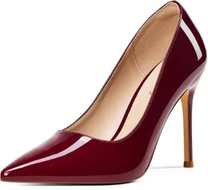 Elisabet Tang Women's High Heels Pumps Closed Pointed Toe Stiletto 4inch Heels Classic Office Special Dressy Wedding Pump Shoes