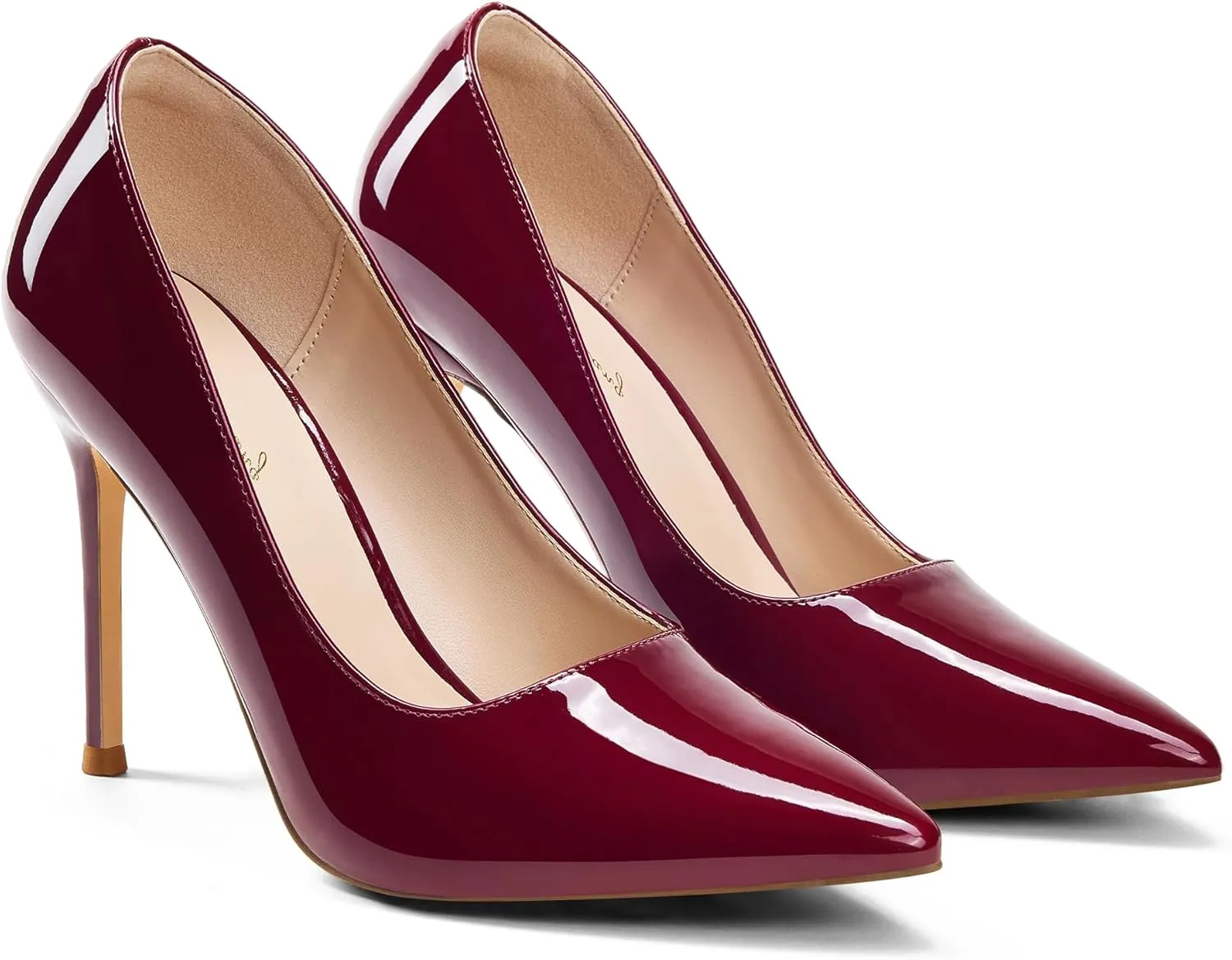Elisabet Tang Women's High Heels Pumps Closed Pointed Toe Stiletto 4inch Heels Classic Office Special Dressy Wedding Pump Shoes