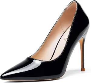 Elisabet Tang Women's High Heels Pumps Closed Pointed Toe Stiletto 4inch Heels Classic Office Special Dressy Wedding Pump Shoes