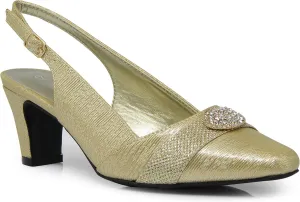 Enzo Romeo cambria02 Women's Wide Width Sling Back Low Heeled Pointy Pumps Sandals Shoes