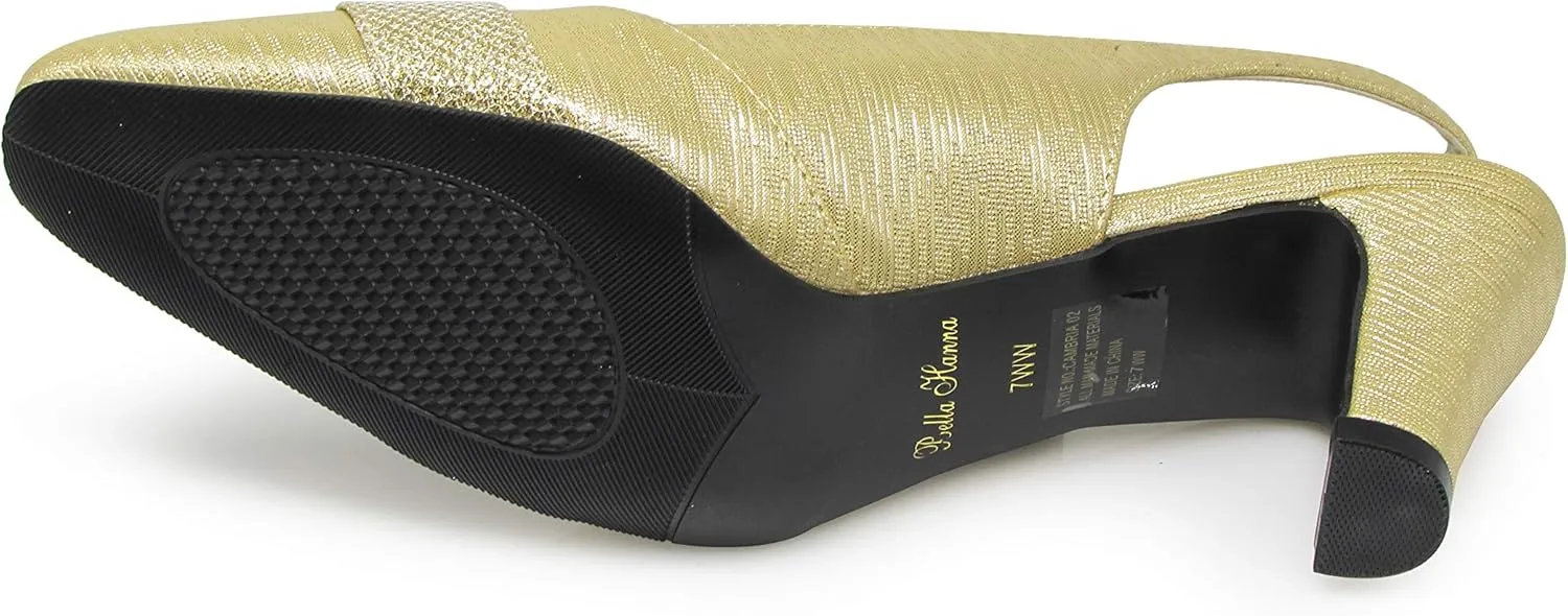 Enzo Romeo cambria02 Women's Wide Width Sling Back Low Heeled Pointy Pumps Sandals Shoes