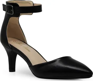 Enzo Romeo Jputa Women's Pointy Toe High Mid Heel Sexy Ankle Strap Sandals Ballerina Dress Pump Ballet Wedding Patent Harlow Pump Shoes