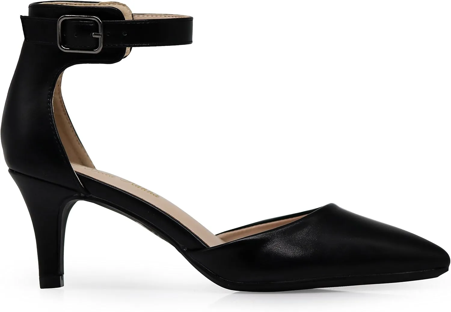 Enzo Romeo Jputa Women's Pointy Toe High Mid Heel Sexy Ankle Strap Sandals Ballerina Dress Pump Ballet Wedding Patent Harlow Pump Shoes