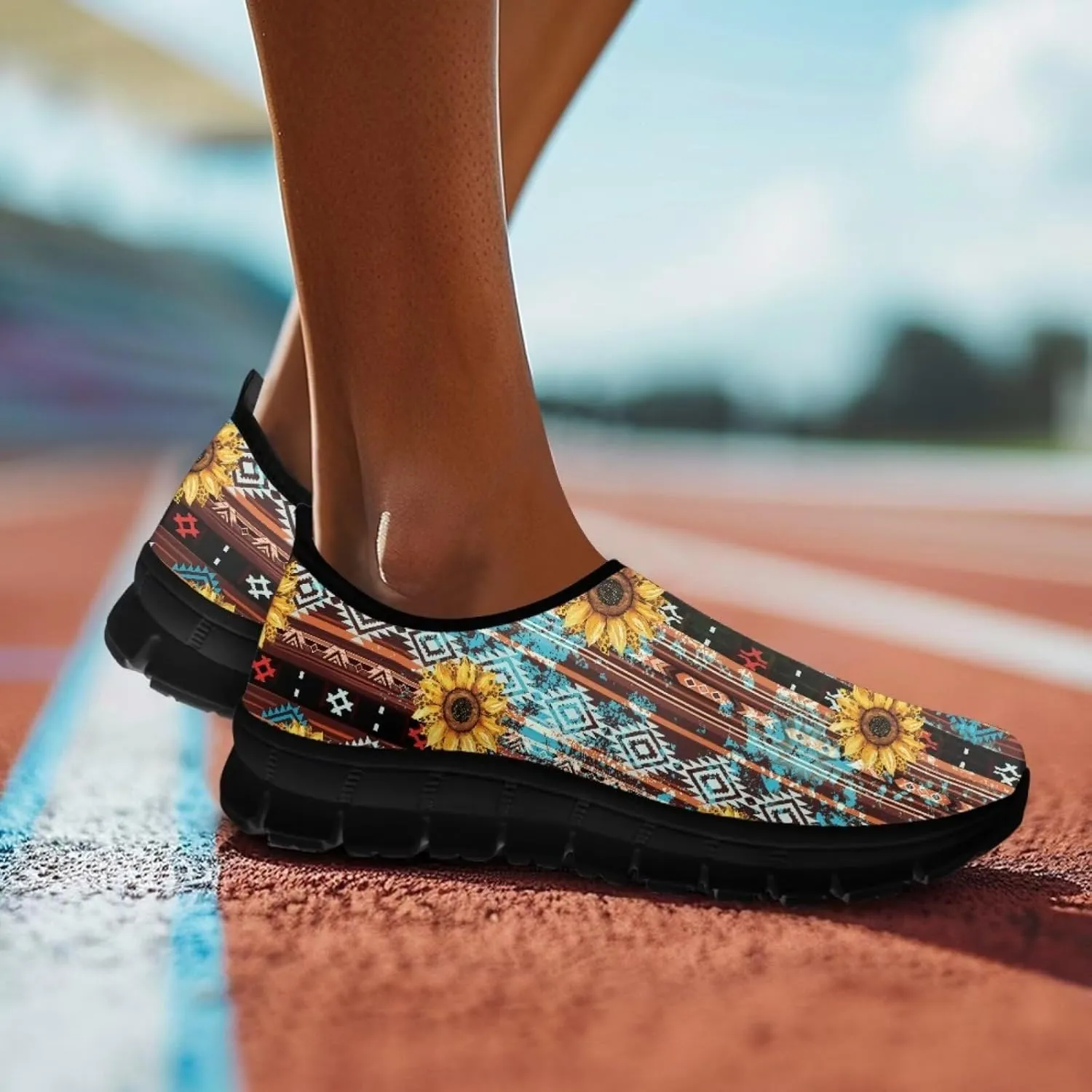 Ethnic Tribe Slip On Shoes for Men,Women Comfortable Leisure Slippers Elastic Black Outsole Walking Sneaker