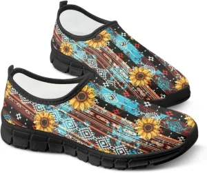 Ethnic Tribe Slip On Shoes for Men,Women Comfortable Leisure Slippers Elastic Black Outsole Walking Sneaker