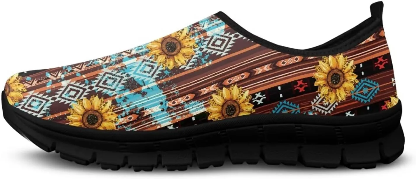 Ethnic Tribe Slip On Shoes for Men,Women Comfortable Leisure Slippers Elastic Black Outsole Walking Sneaker
