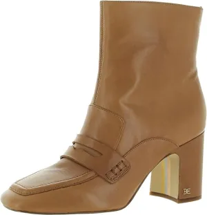 Fenna Ankle Boots Block Cloud-based Leather Fashion Sam Edelman Delivery guarantee Heel Saddle Almond Toe