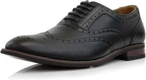 Ferro Aldo Arthur MFA139001D Mens Wingtip Two Tone Oxford Black and White Spectator Dress Shoes