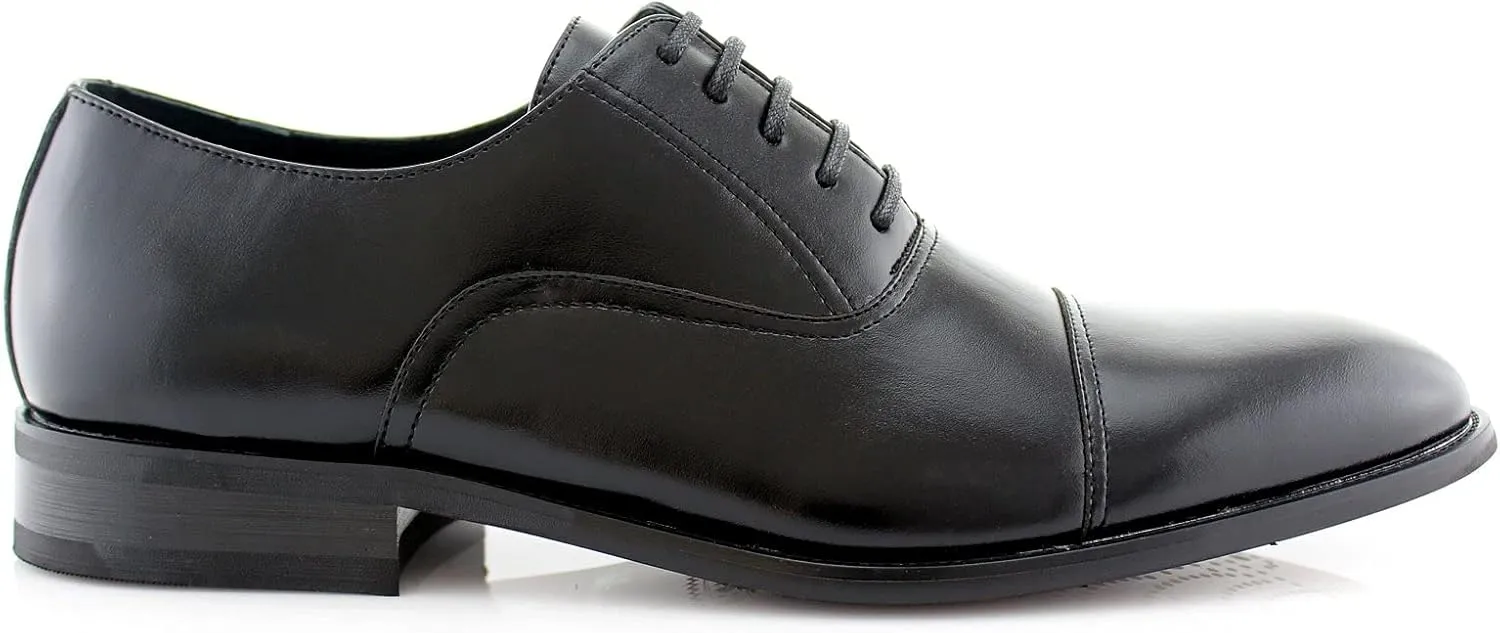 Ferro Aldo Men’s Classic Vegan Leather Lace-Up Oxford Formal Dress Shoes