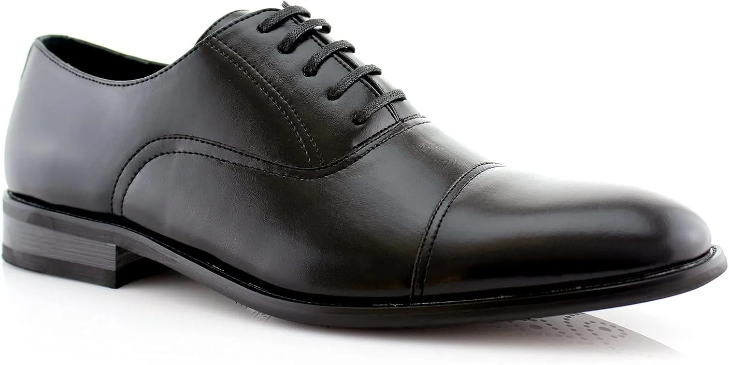 Ferro Aldo Men’s Classic Vegan Leather Lace-Up Oxford Formal Dress Shoes