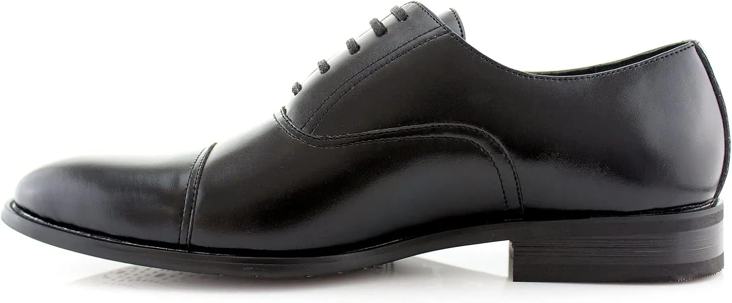 Ferro Aldo Men’s Classic Vegan Leather Lace-Up Oxford Formal Dress Shoes