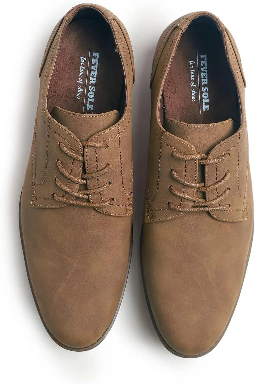 FEVERSOLE Men's Classic Dress Oxford Vegan Leather Casual Derby Shoes