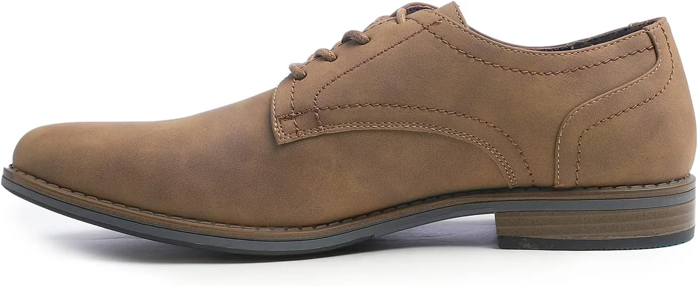 FEVERSOLE Men's Classic Dress Oxford Vegan Leather Casual Derby Shoes