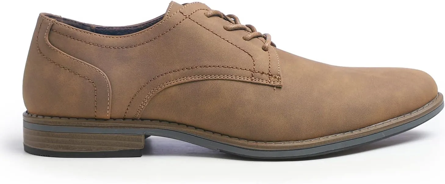 FEVERSOLE Men's Classic Dress Oxford Vegan Leather Casual Derby Shoes