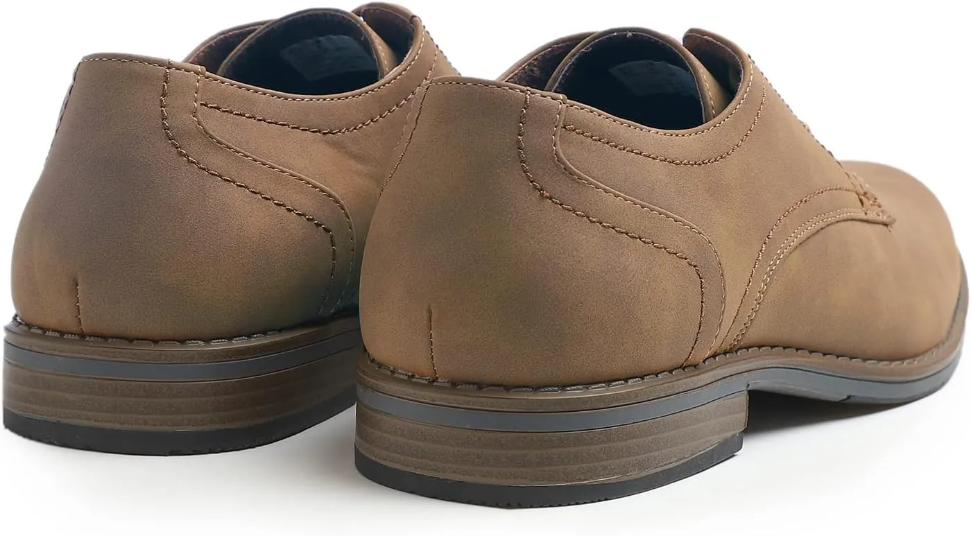 FEVERSOLE Men's Classic Dress Oxford Vegan Leather Casual Derby Shoes