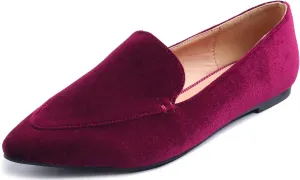 FEVERSOLE Women's Loafer Flat Pointed Fashion Slip On Comfort Driving Office Shoes