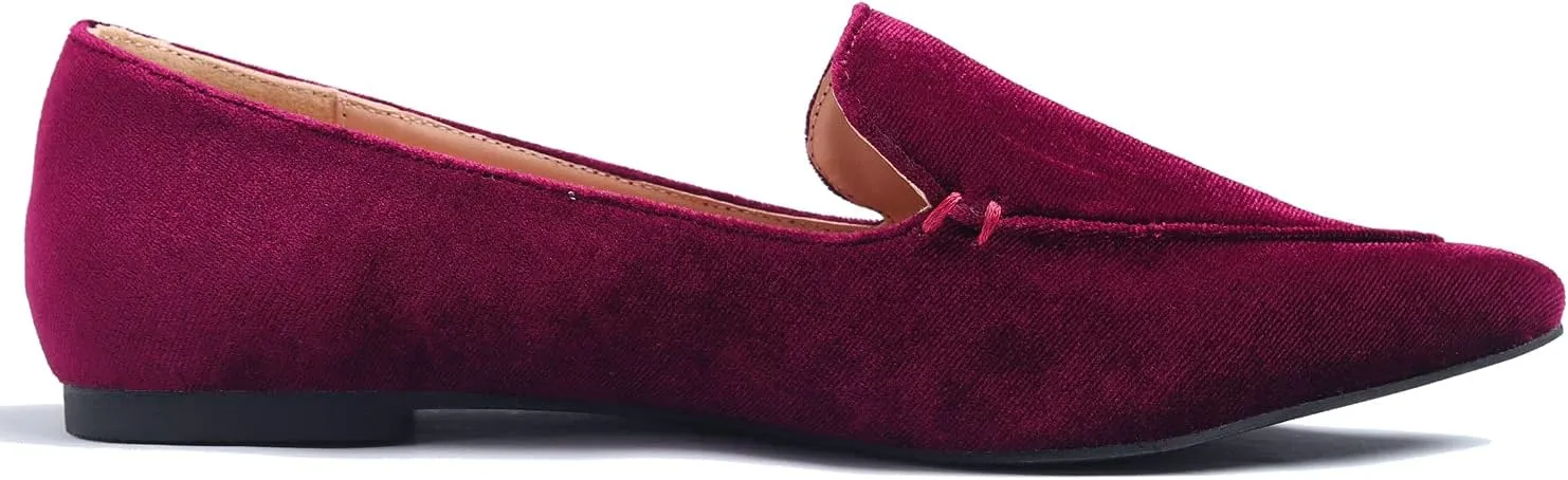 FEVERSOLE Women's Loafer Flat Pointed Fashion Slip On Comfort Driving Office Shoes