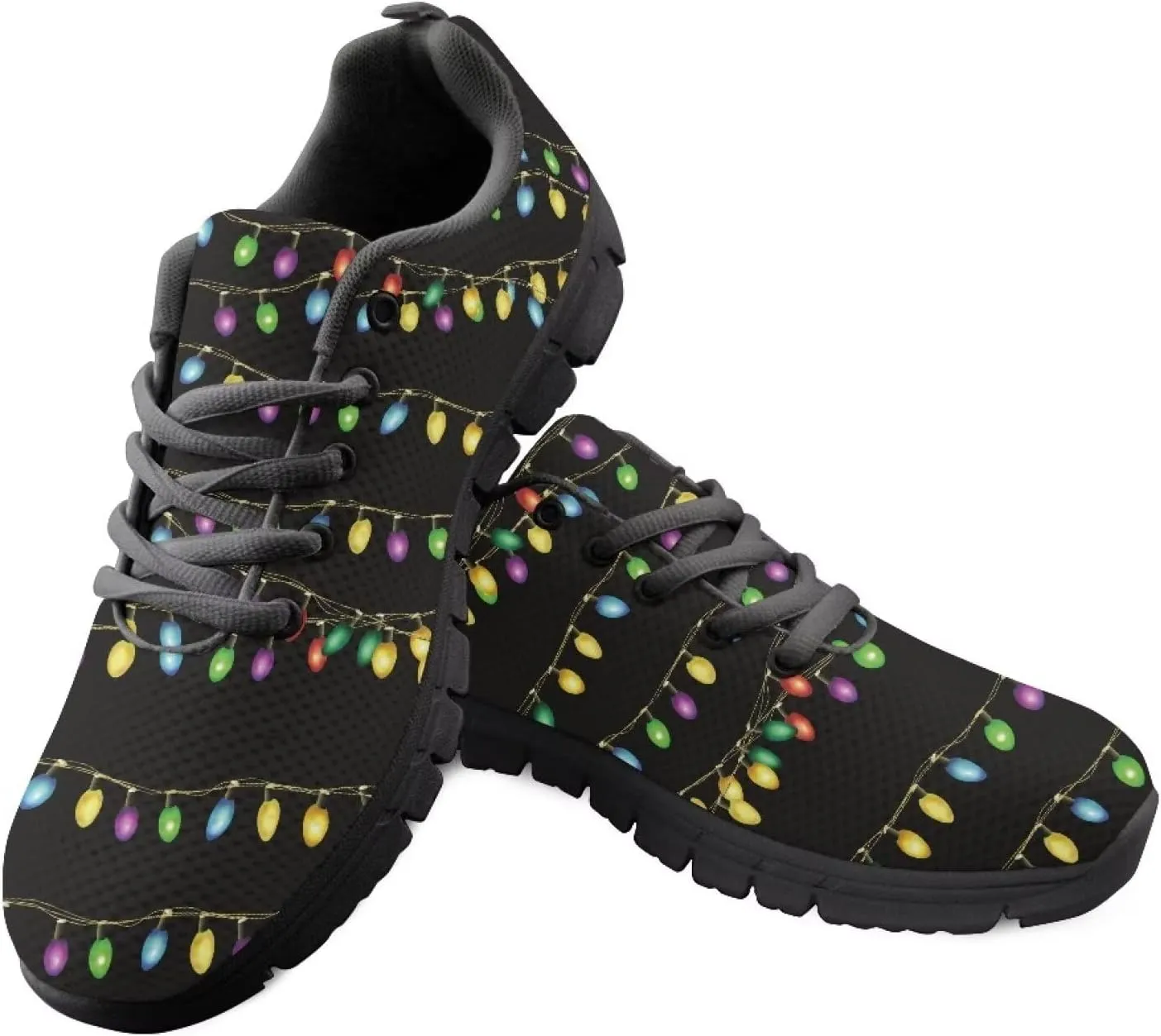 FKELYI Christmas Running Shoes for Women Athletic Tennis Sneakers Breathable Walking Flats