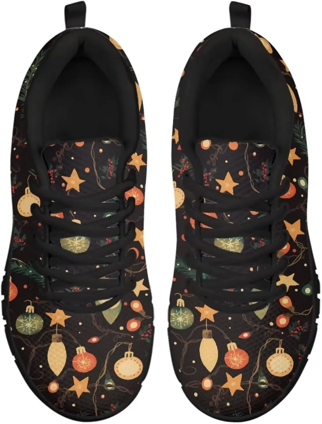 FKELYI Christmas Running Shoes for Women Athletic Tennis Sneakers Breathable Walking Flats