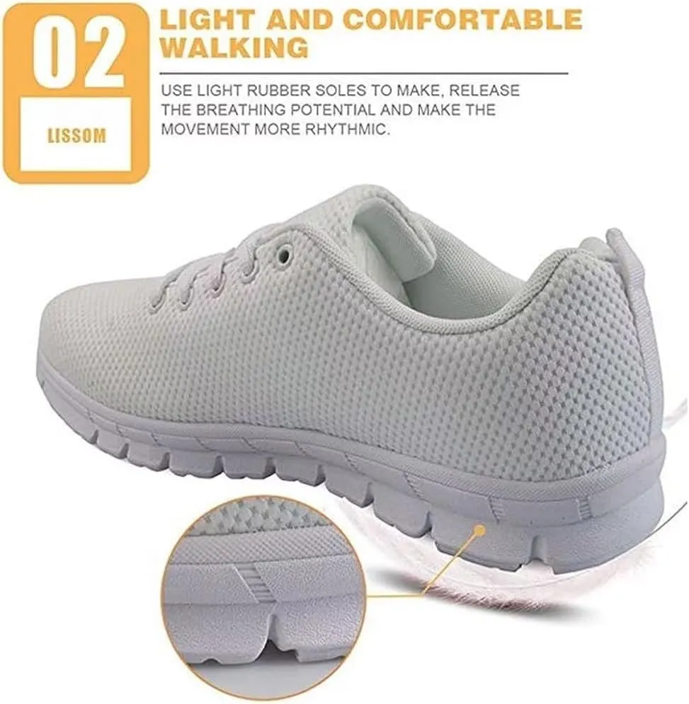 FKELYI Halloween Print Women Shoes Athletic Trainers Sneakers Sports Running Shoes Lace-up Walking Flats